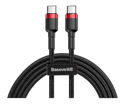 Kabel Baseus Kabel USB-C - USB-C PD QC 60W 3A 480Mb/s 1m czarno-czerwony